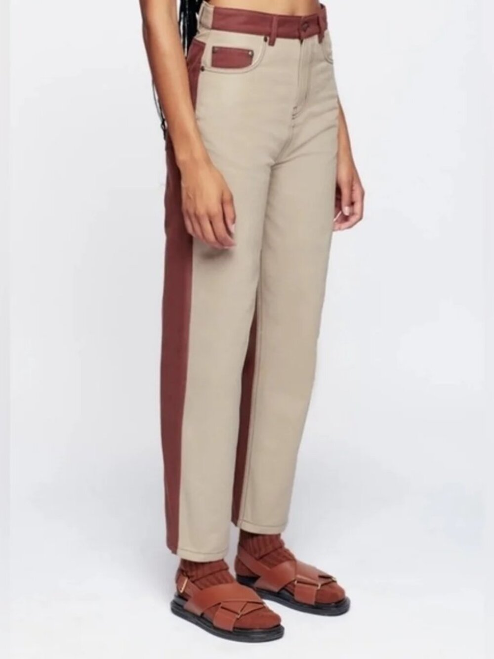 KOTN Indus 2-Tone Pant in Dune/Umber (100% Cotton)